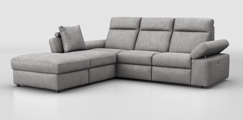Pontenovo - corner sofa with 1 electric recliner componibile sinistro
